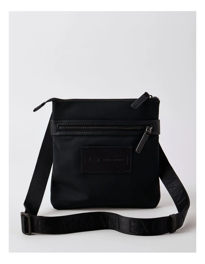 Logo Patch Messenger Bag in Black image 1