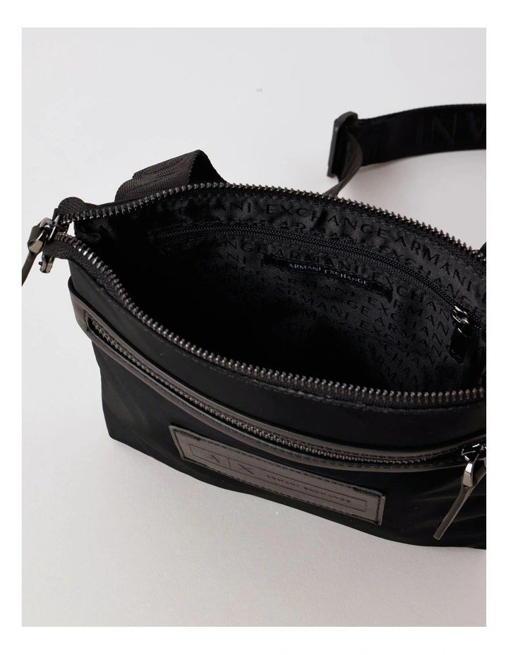 Logo Patch Messenger Bag in Black image 4