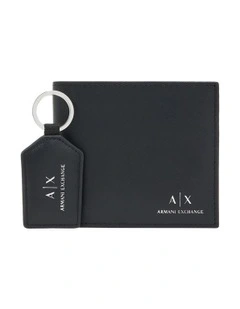Wallet And Keychain Giftset in Black