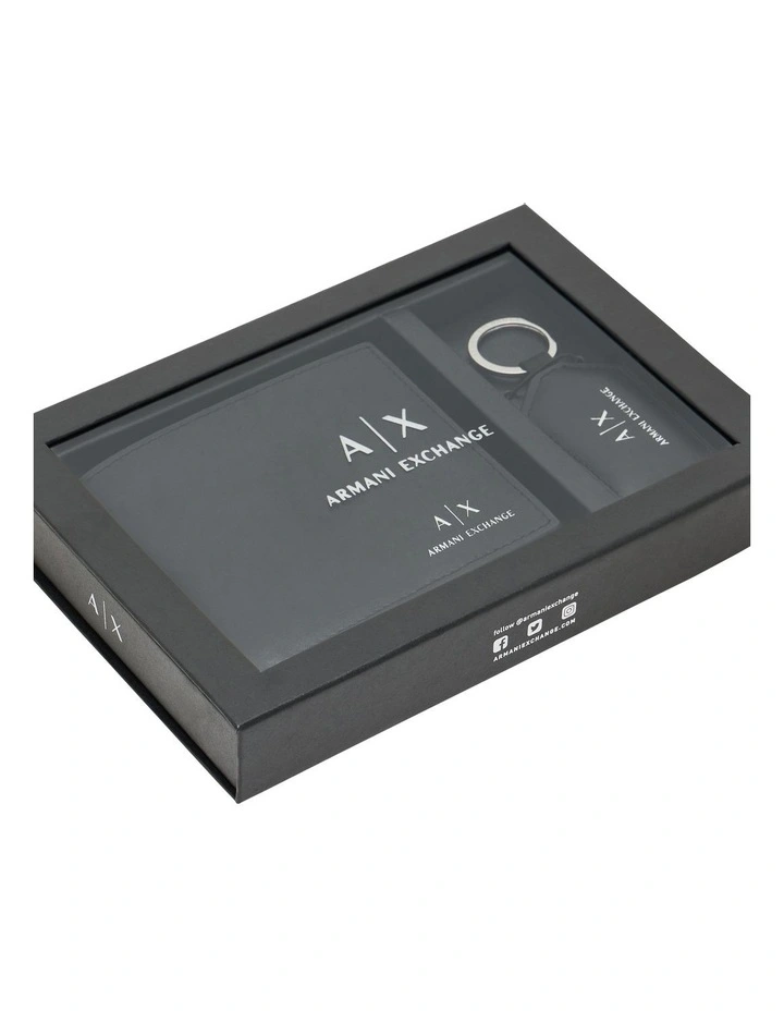 Wallet And Keychain Giftset in Black image 5