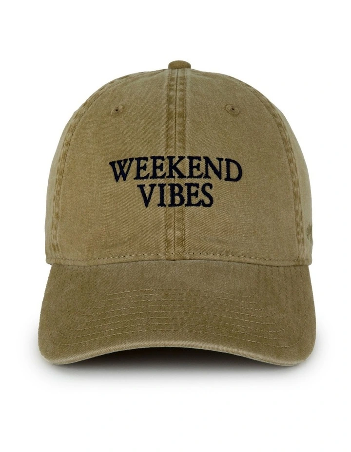 Weekend Vibes Ball Park Cap in Beige image 1