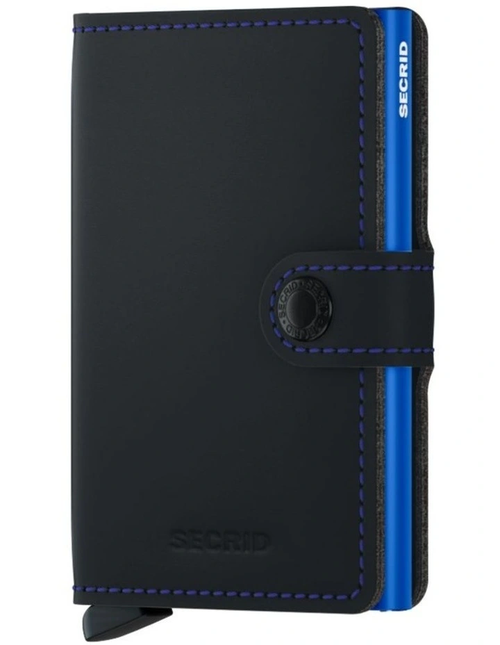 Mini Wallet in Matte Black/Blue image 1