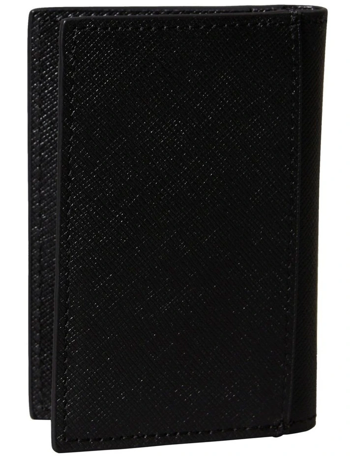 Refined Compact Billfold Wallet in Black image 3