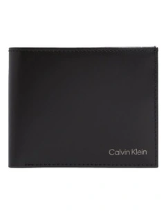 Smooth Billfold with Coin Wallet in Black