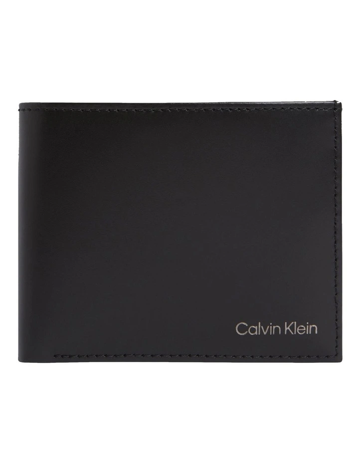 Smooth Billfold with Coin Wallet in Black image 1