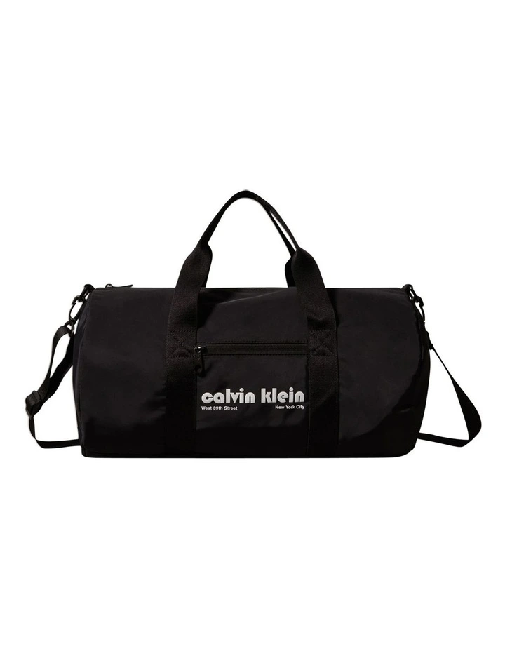 CKJ Graphic Crossbody Duffle Bag in Black image 1