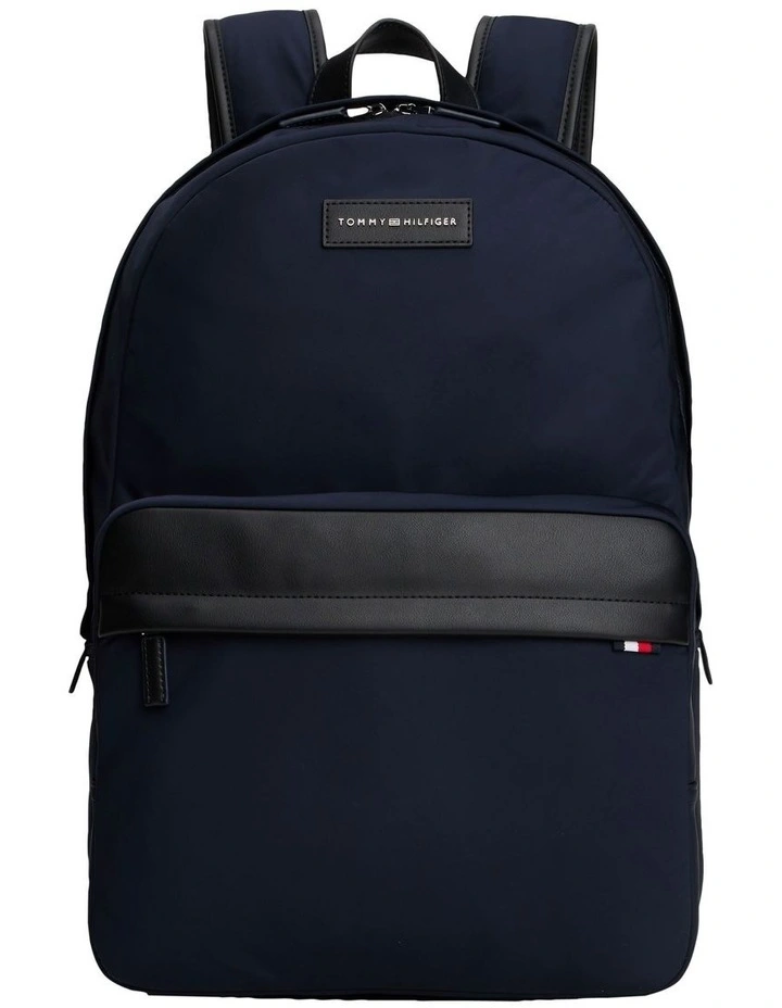 Daily Nylon Logo Patch Backpack Bag in Navy image 1