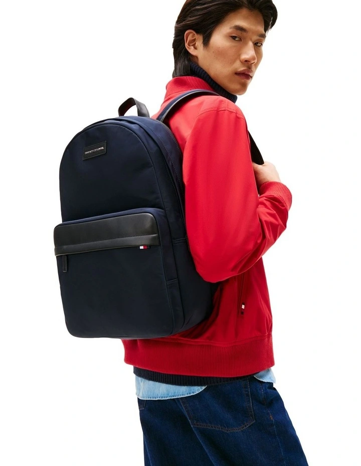 Daily Nylon Logo Patch Backpack Bag in Navy image 2