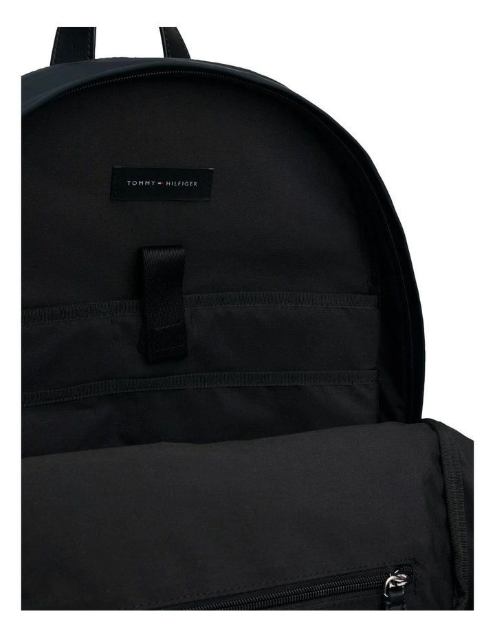 Daily Nylon Logo Patch Backpack Bag in Black image 4