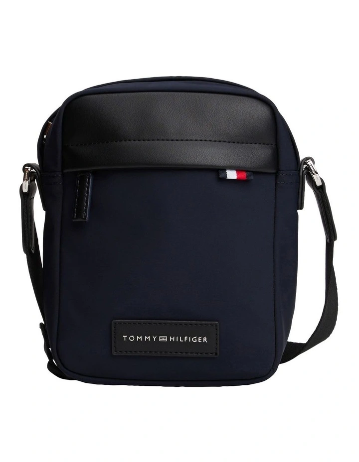 Daily Nylon Logo Patch Mini Reporter Crossbody Bag in Navy image 1