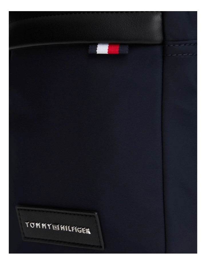 Daily Nylon Logo Patch Mini Reporter Crossbody Bag in Navy image 4