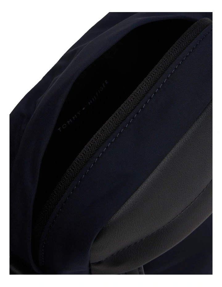 Daily Nylon Logo Patch Mini Reporter Crossbody Bag in Navy image 5