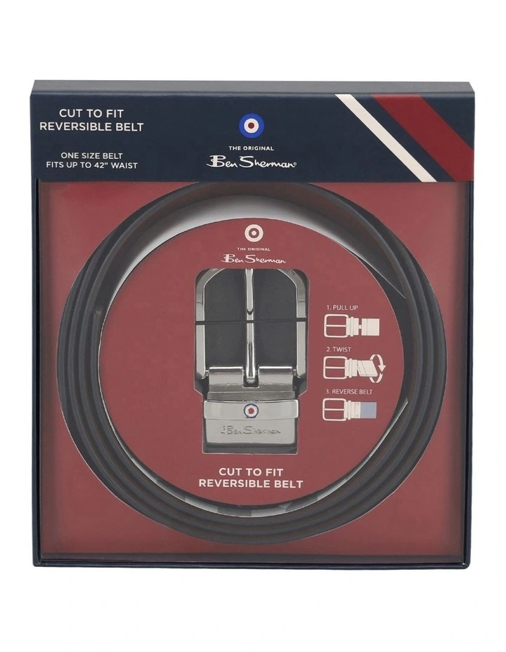 Cut To Size Reversible Belt Gift Packs in Black/Tan image 1