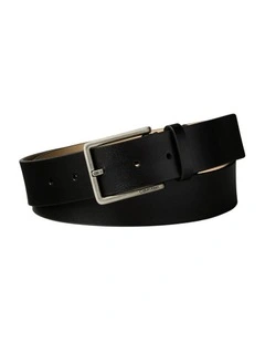Warmth Buckle Smooth Belt 35mm in Black/Antique Silver