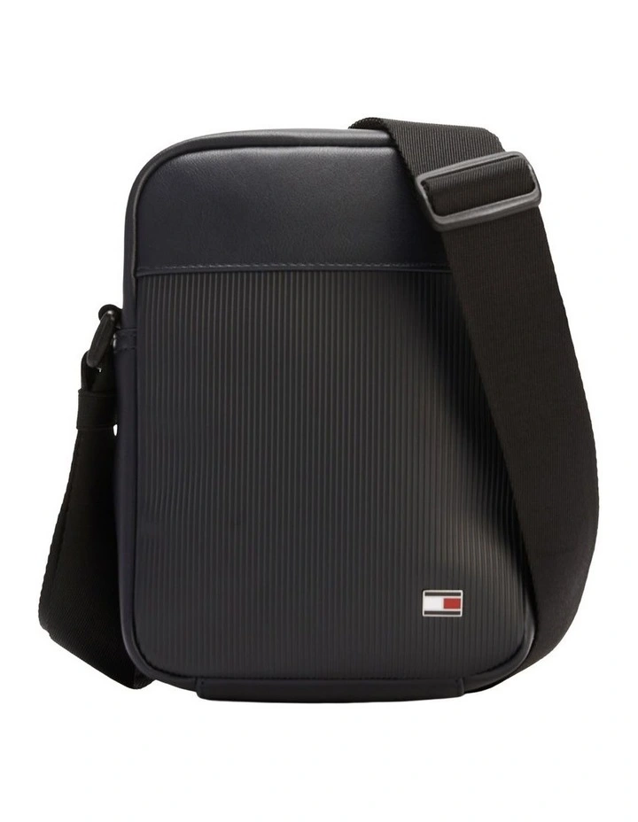 Flag Ribbed Crossbody Reporter Bag in Navy image 1