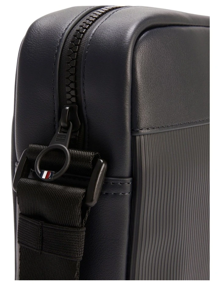 Flag Ribbed Crossbody Reporter Bag in Navy image 3