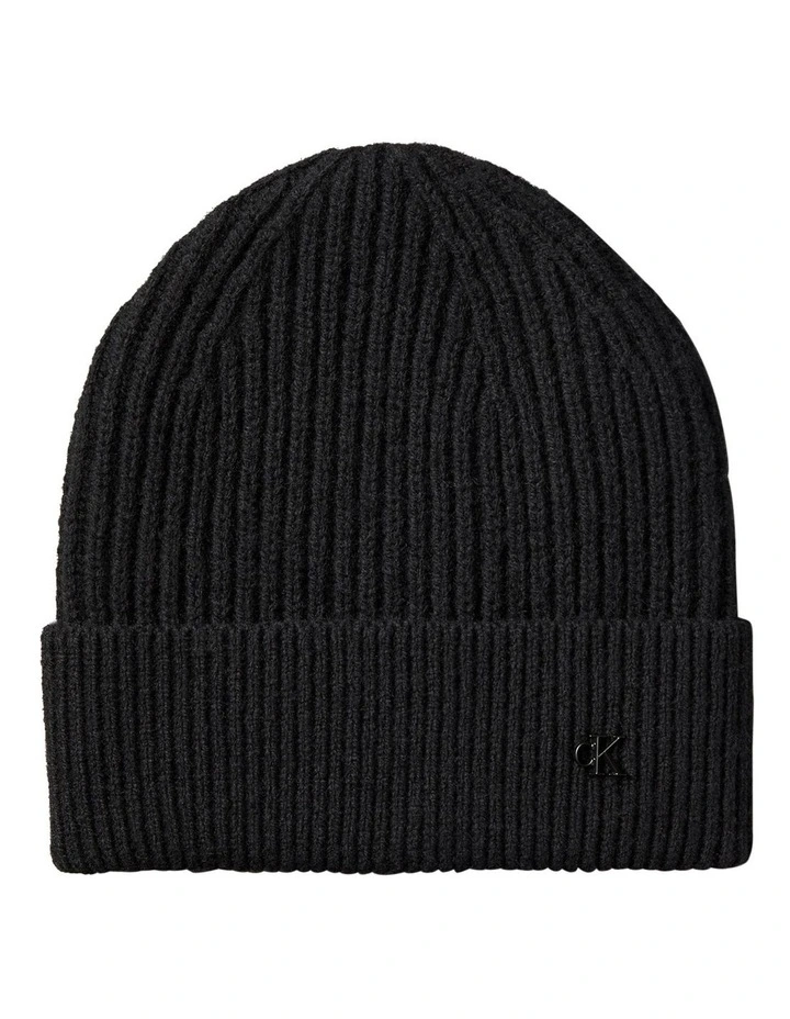 Hw Wool Blend Beanie Hat Black image 1