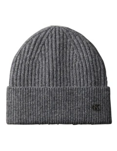 Hw Wool Blend Beanie Hat in Charcoal Heather