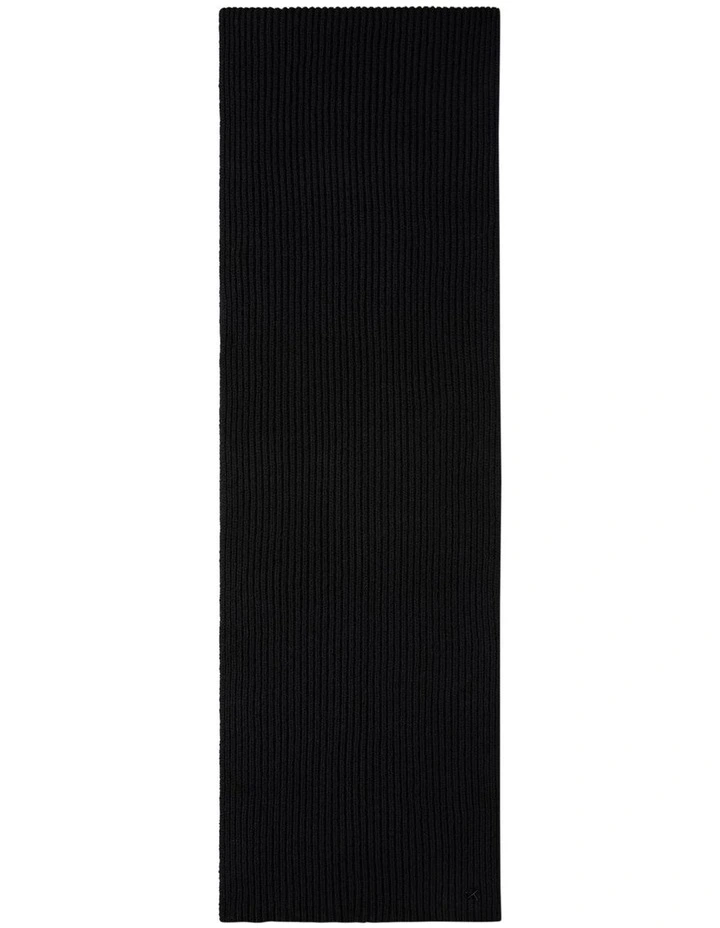 Hw Wool Blend Knit Scarf in Black image 1