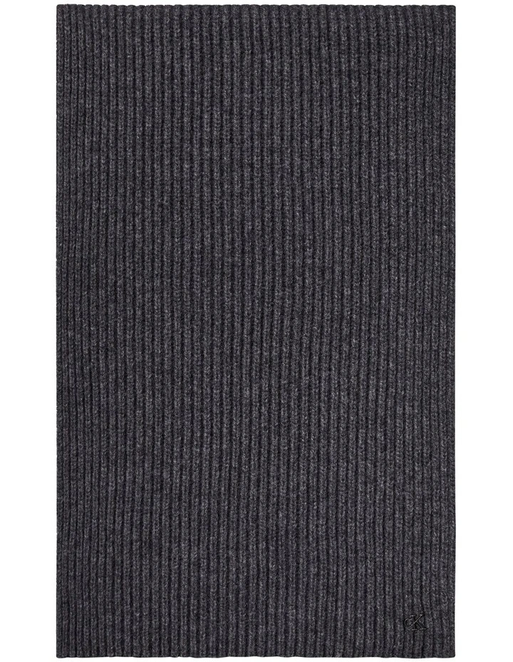 Hw Wool Blend Knit Scarf in Charcoal Heather image 1
