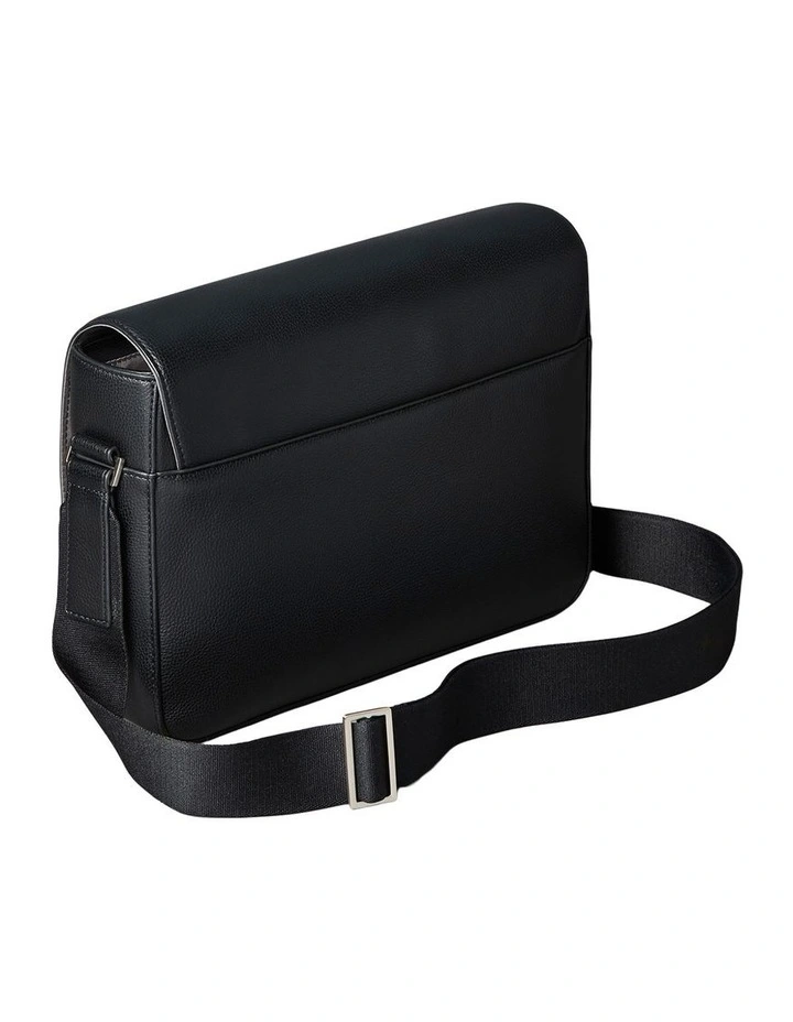Raised Flap Messenger Bag Black image 2