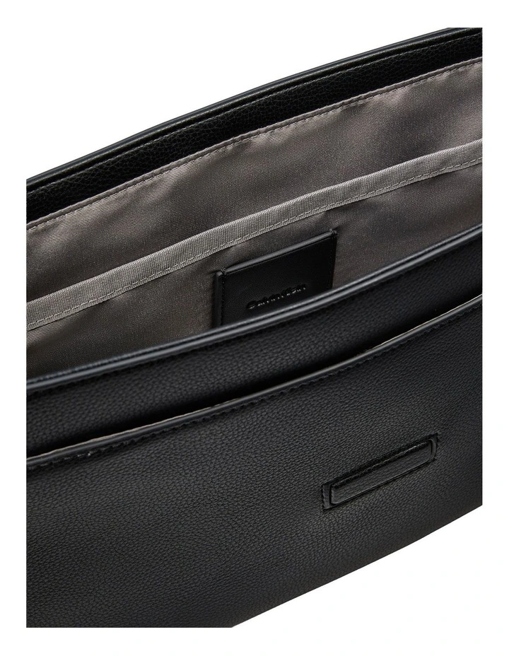 Raised Flap Messenger Bag Black image 3