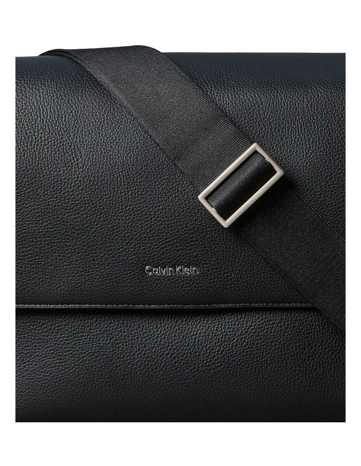 Raised Flap Messenger Bag Black image 4