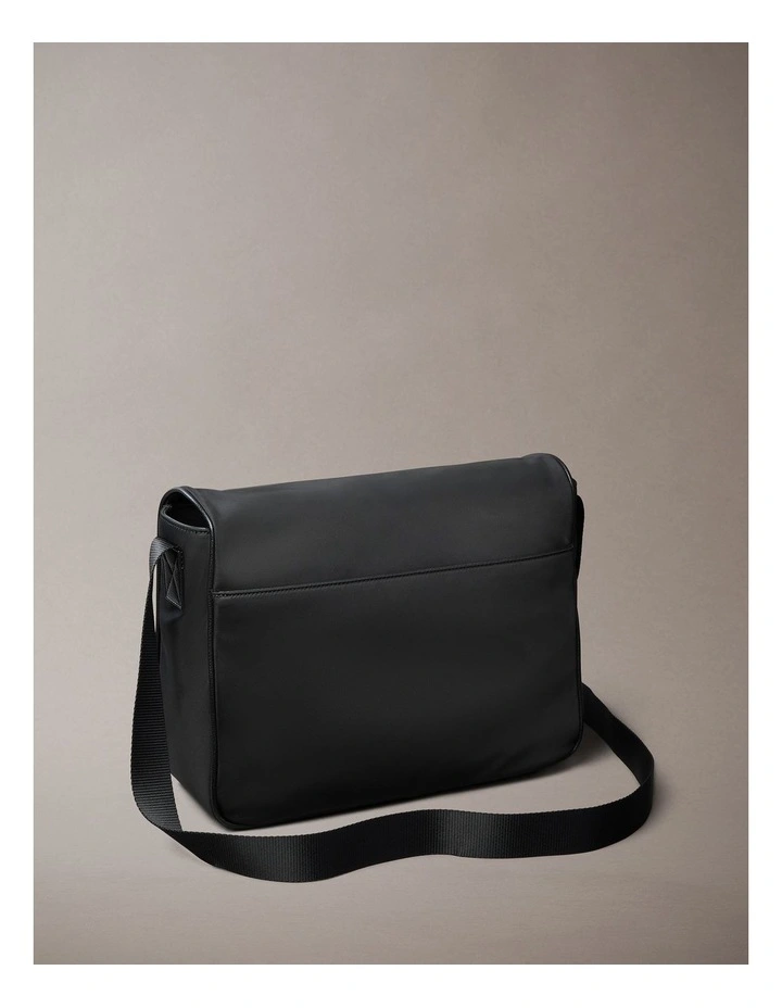 Raised Logo Flap Messenger in Black image 3