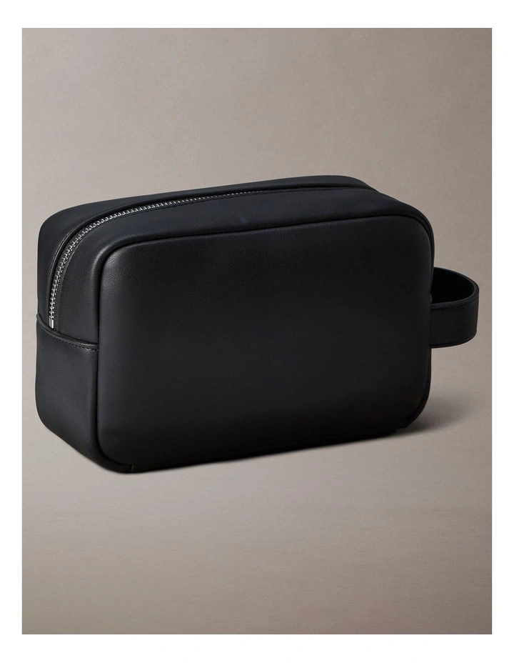 Raised Logo Washbag in Black image 2