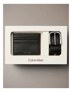 Leather Cardholder and Belt Gift Set