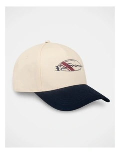 Contrast Peak Hat in Natural and Navy