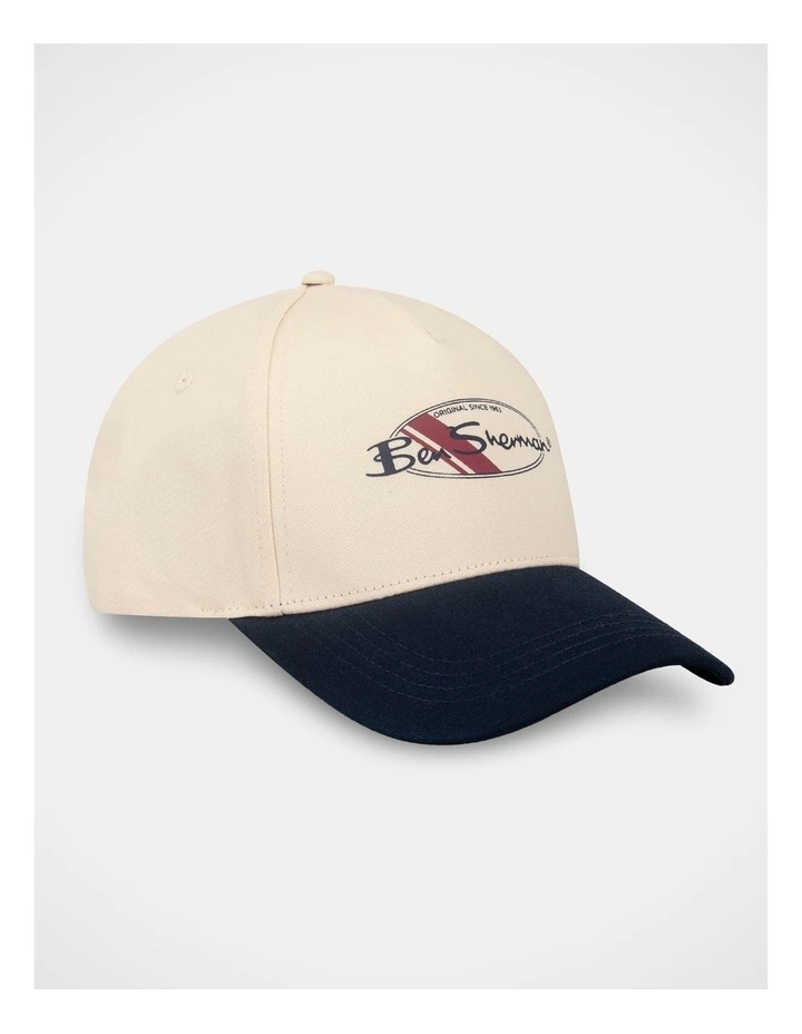 Contrast Peak Hat in Natural and Navy image 1