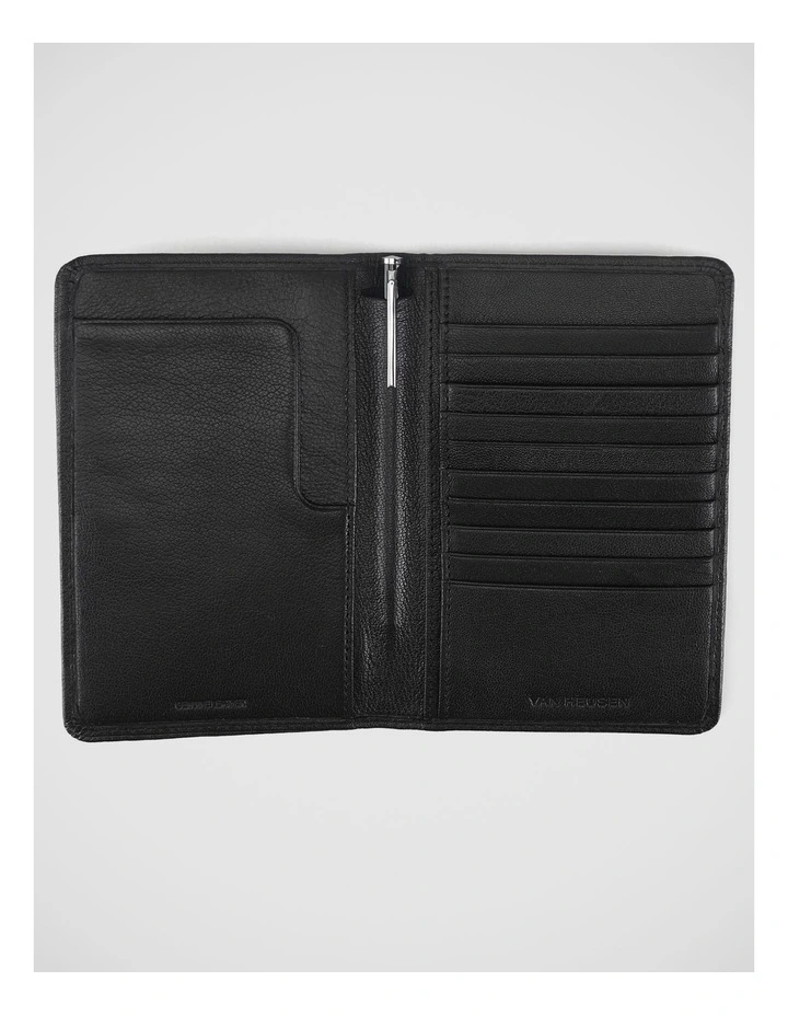 RFID Passport Wallet and Slim Pen in Black image 2