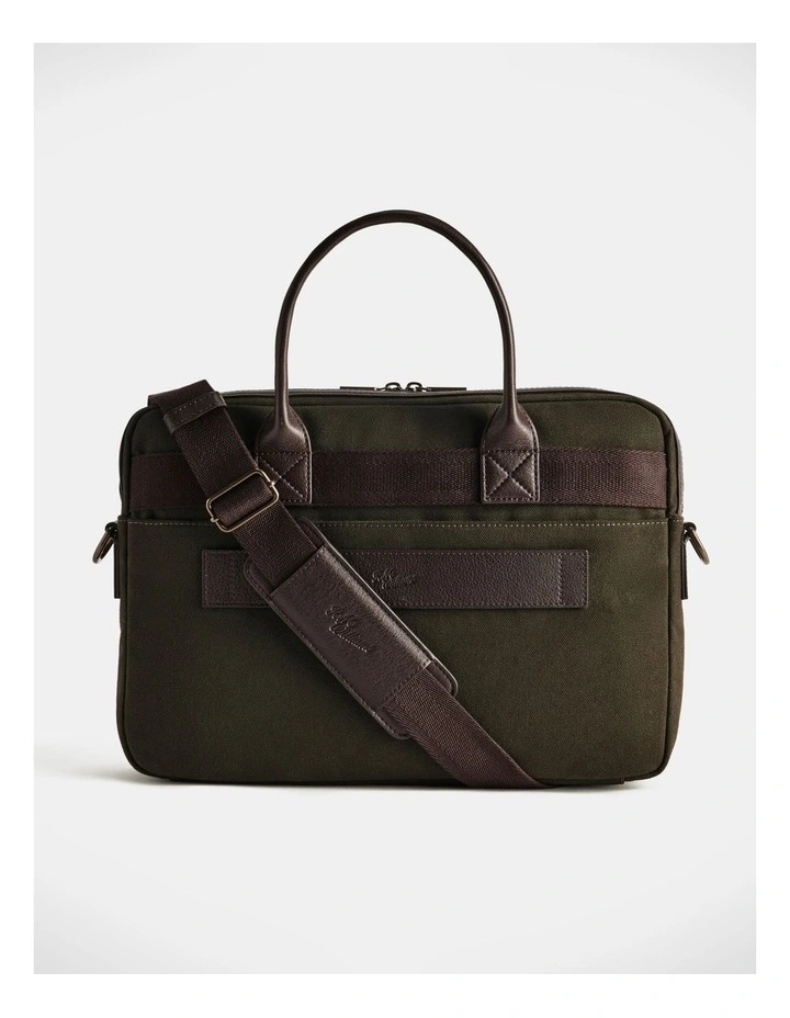 Barrenjoey Slim Briefcase Dark Khaki image 2