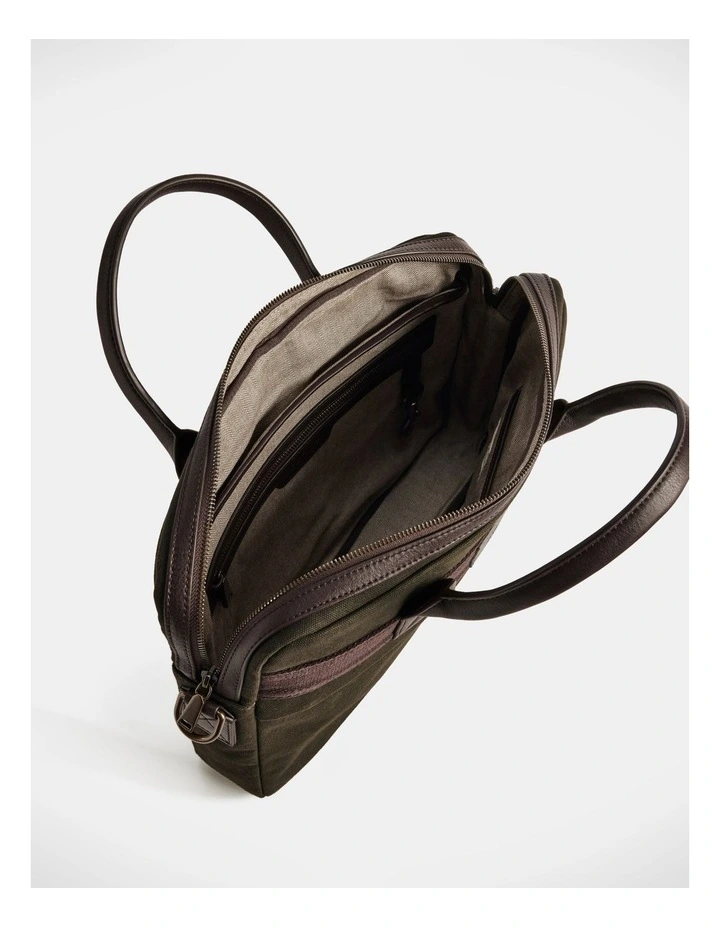 Barrenjoey Slim Briefcase Dark Khaki image 3
