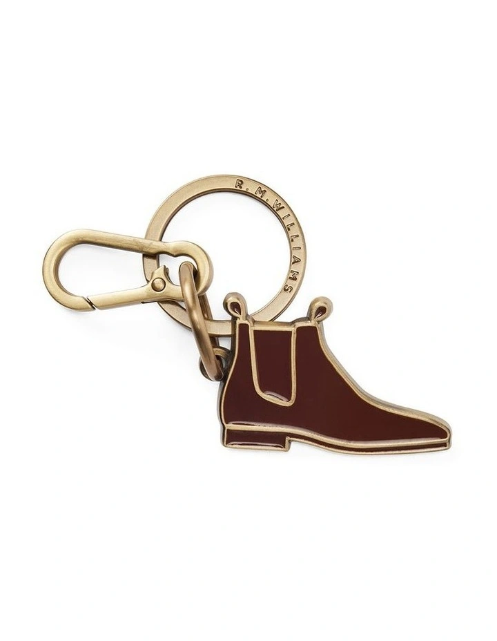 Boot Enamel Keyring in Chestnut image 1