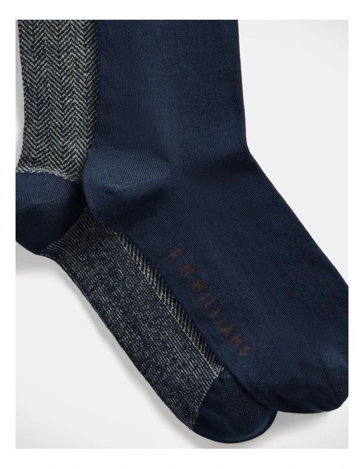 Nelson Herringbone Sock Navy/Grey image 3