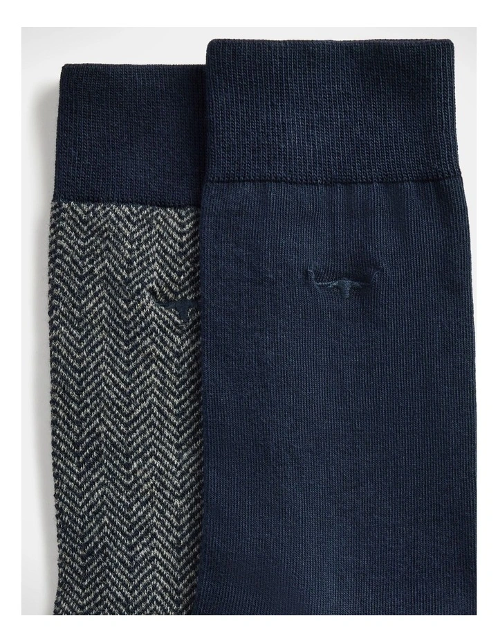 Nelson Herringbone Sock Navy/Grey image 4