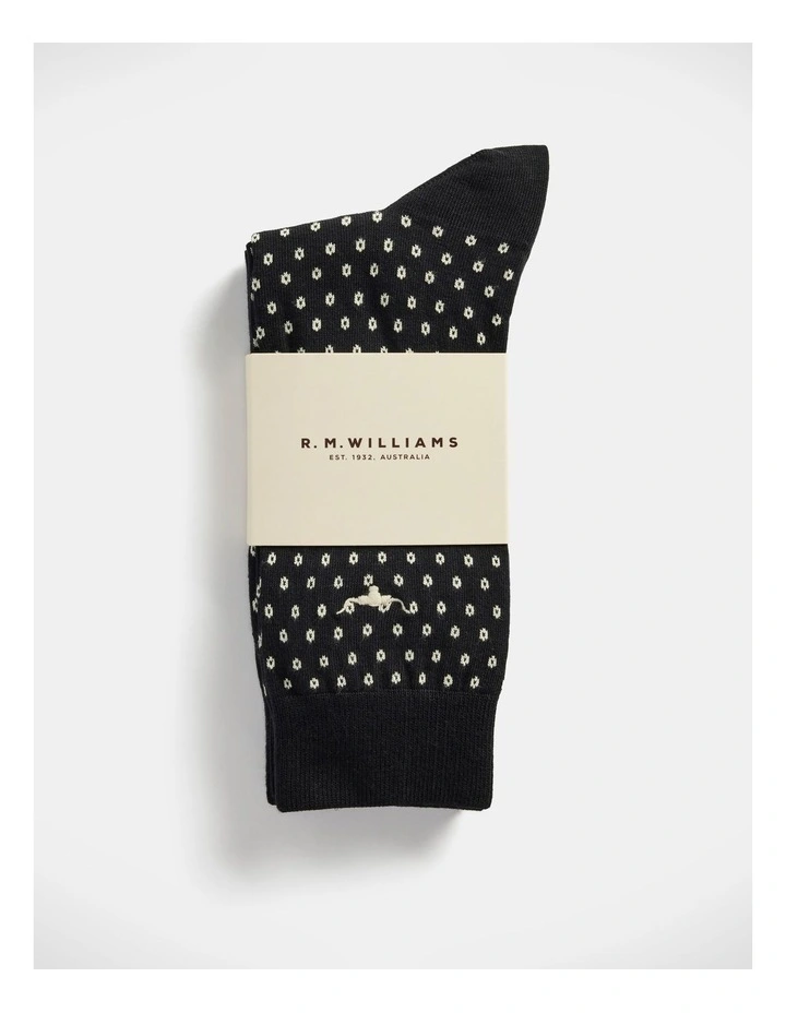 Nelson Polka Dot Sock 2 Pack Black/Cream image 1