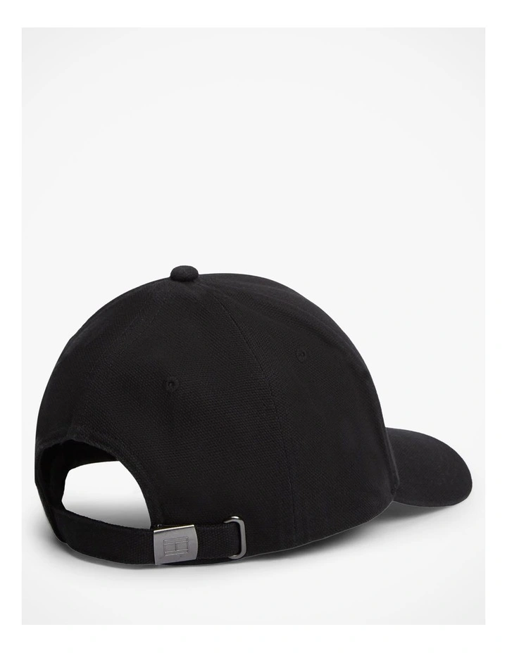 Logo Patch Canvas Baseball Cap in Black image 2
