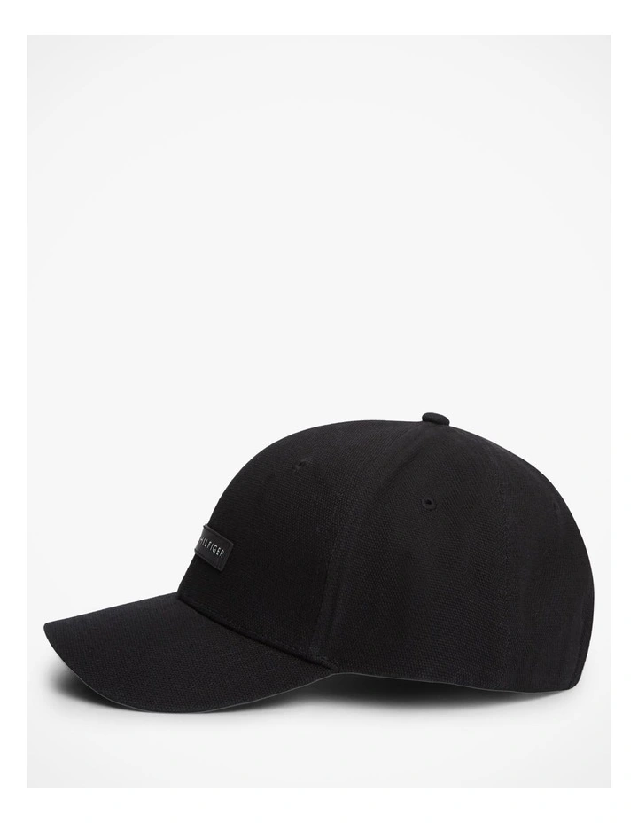 Logo Patch Canvas Baseball Cap in Black image 3