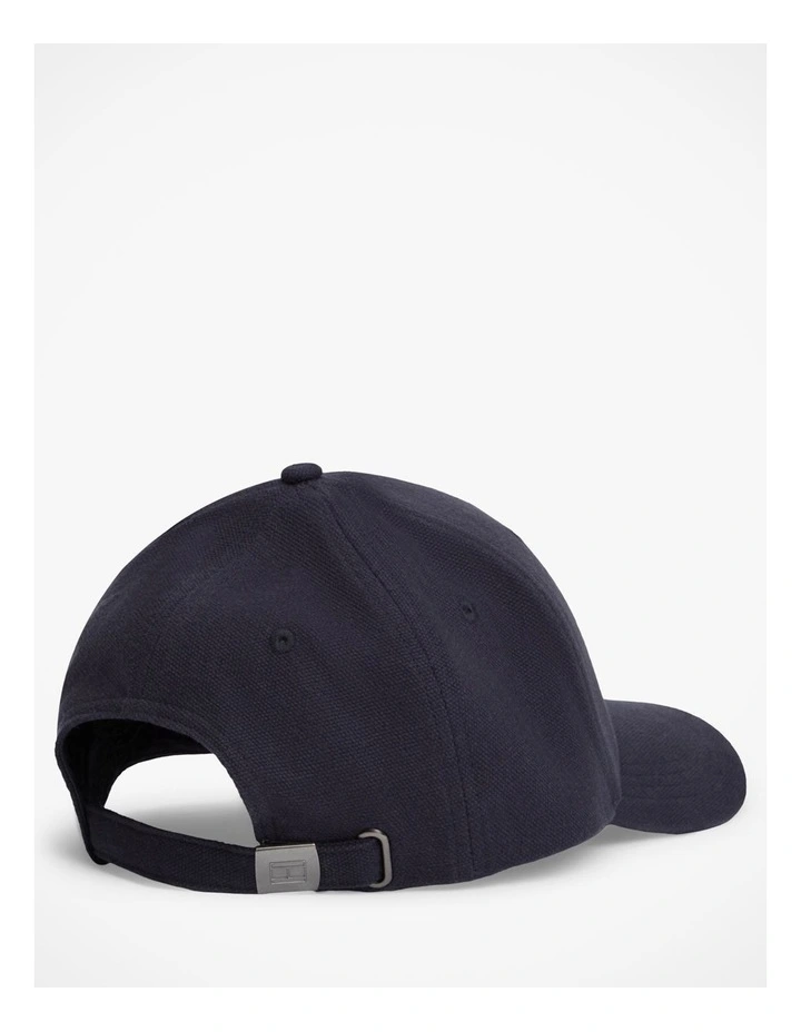 Logo Patch Canvas Baseball Cap in Navy image 3