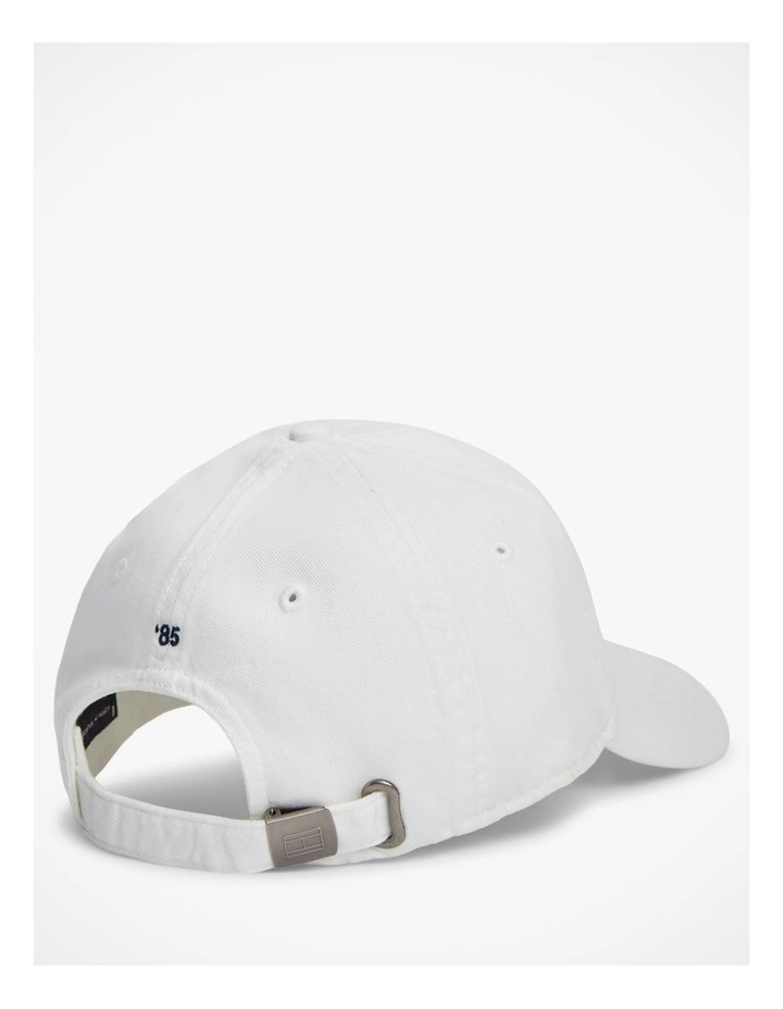 Hilfiger Flag Embroidery Baseball Cap in White image 3