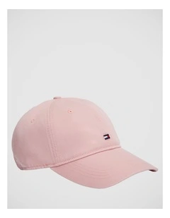 Hilfiger Flag Embroidery Baseball Cap in Pink