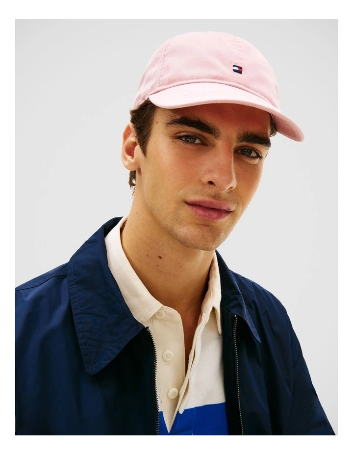 Hilfiger Flag Embroidery Baseball Cap in Pink image 2