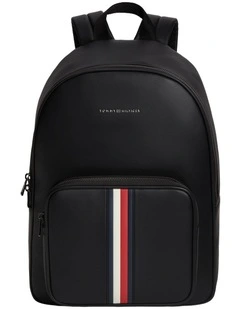 Signature Tape Logo Dome Backpack in Black