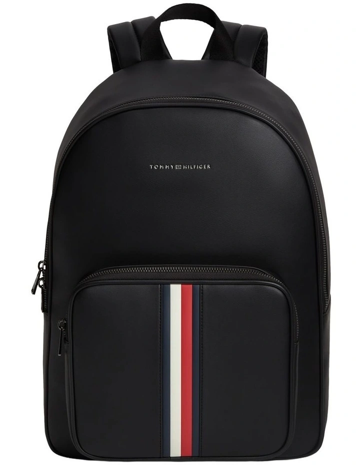 Signature Tape Logo Dome Backpack in Black image 1