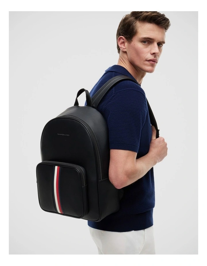 Signature Tape Logo Dome Backpack in Black image 2