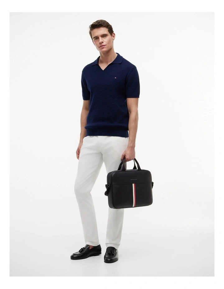 Signature Tape Crossbody Laptop Bag in Black image 2