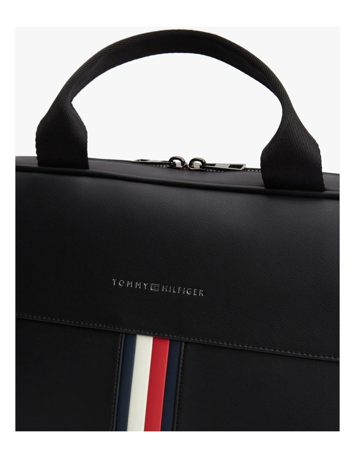 Signature Tape Crossbody Laptop Bag in Black image 5